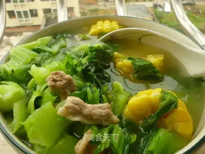 Mustard corn pork soup