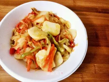 Hot fried rice cake