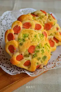 Ham bouquet bread