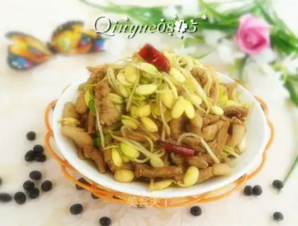Spam black bean sprouts