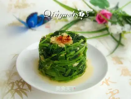 The garlic spinach tower