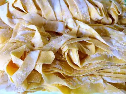 Hands on pumpkin noodles