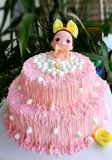 Double bubble bath doll cake
