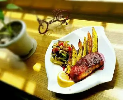 Blueberry sauce salmon