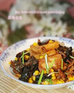 Tofu with mushrooms