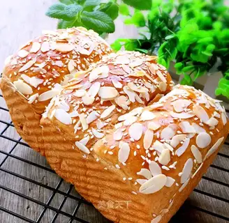 Milk, almond toast