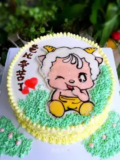 The lamb baby's reprinting cake