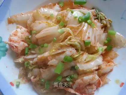 Shrimp with cabbage