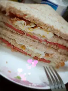 A ham sausage sandwich