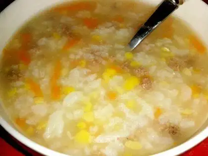 Carrot beef congee
