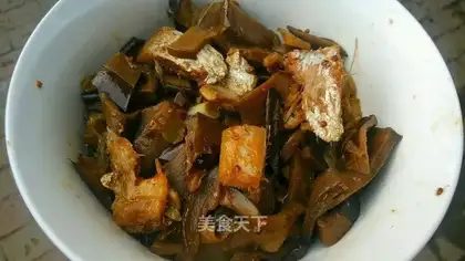 Salt fish and eggplant