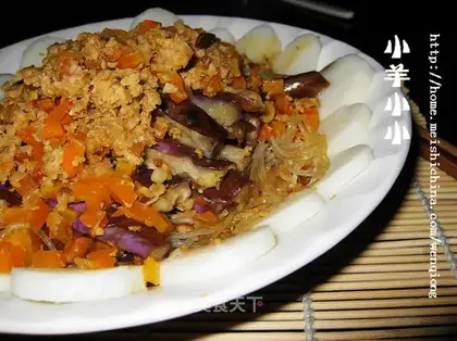 Steamed eggplant with vermicelli