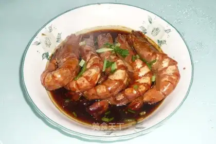 Steamed shrimp in soy sauce