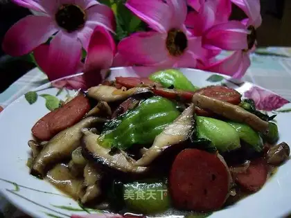 Stewed rapeseed with mushroom