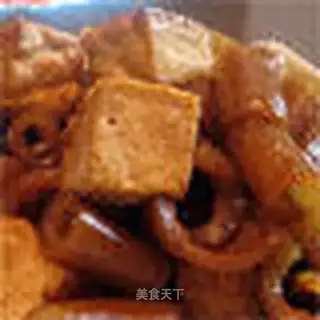 braised tofu with pig skin