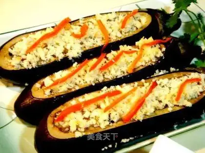 Baked cheese stuffed with original eggplant