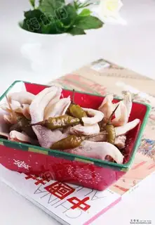 Duck webs with pickled pepper
