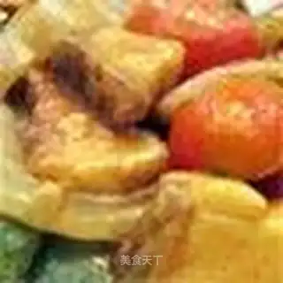 Boiled cod in curry