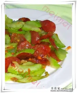 stir-fried sausage with celery