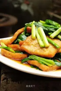 Tofu with leek flavor