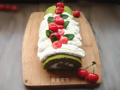Cherry with tea rolls