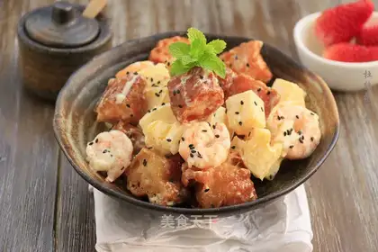 Pineapple and shrimp
