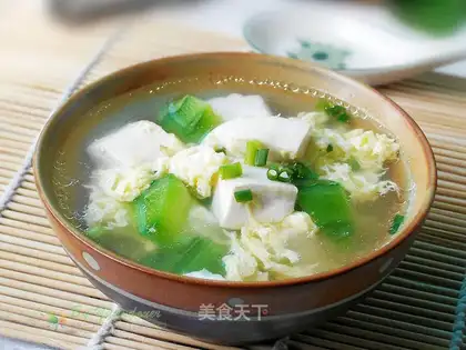 Smelt tofu egg soup