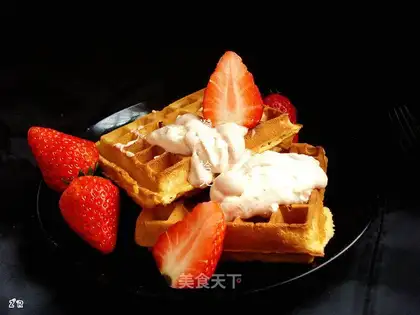 Strawberry milk waffles