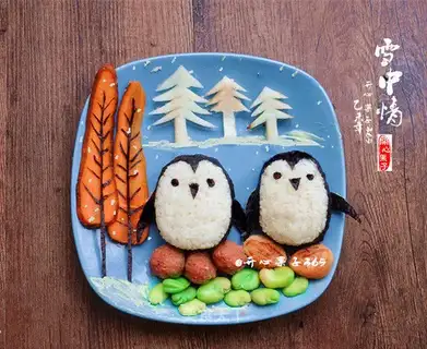 Penguins in Snow