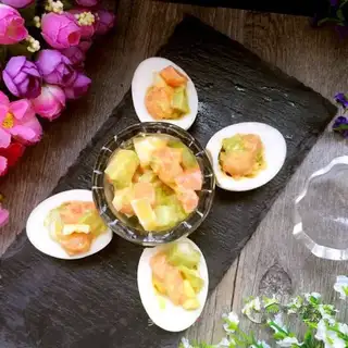 A salmon egg salad