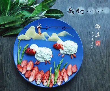 ♪ Super little lamb and fruit platter ♪