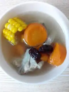 Carrot corn chop soup