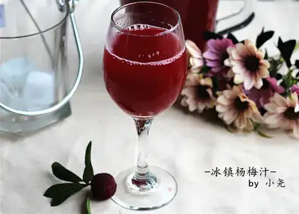 Ice cream and plum juice