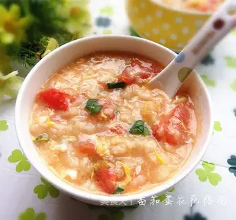 Tomato omelet soup