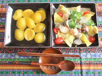 Seafood egg dumplings