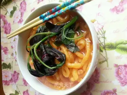 Homemade mustard carrot noodles