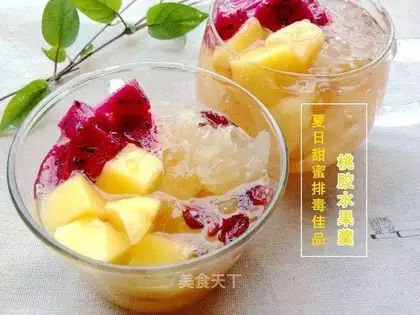 Peach and fruit