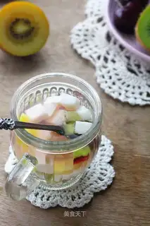 Five-color almond tofu