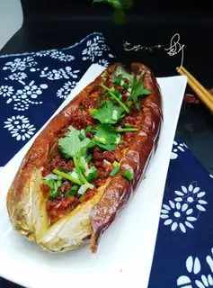 Garlic pasta roast eggplant
