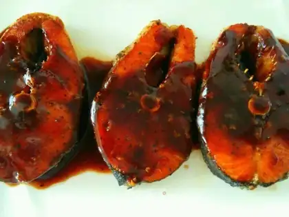 Fried salmon