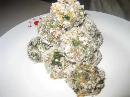 fried spinach meatballs