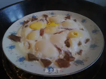 Steamed egg with Jinhua ham