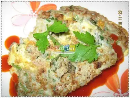 Fried eggs with fish fry