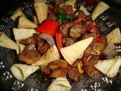 stir-fried crispy bones with delicious crispy horns