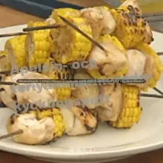 Orange chicken kebabs
