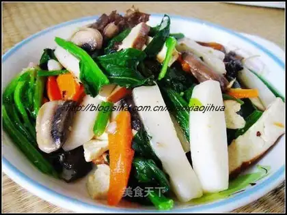 stir-fried rice cake with mixed vegetables