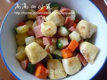 stir-fried diced steamed buns