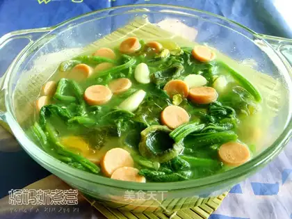 Pumpkin seedlings in soup