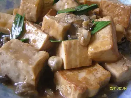 Grilled tofu with oysters