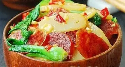 Sausage fried rice cake